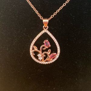 Rose Gold Tourmaline pendant